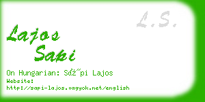 lajos sapi business card